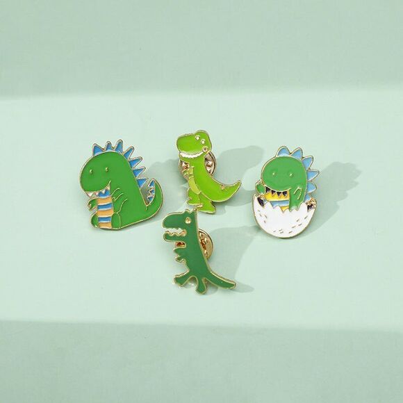 Pack of 6 Dinosaur Enamel Pin Cute Brooch Lapel Pin - Picture 11 of 13